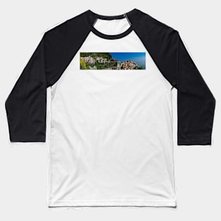 View on the cliff town of Manarola, one of the colorful Cinque Terre on the Italian west coast Baseball T-Shirt